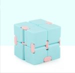 Cube infini anti-stress bleu – Jouet de décompression pliable pour enfants et adultes