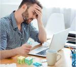 Cube infini anti-stress bleu – Jouet de décompression pliable pour enfants et adultes – Image 4