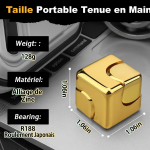 Cube Spinner en Alliage – Gyroscope Fidget Anti-Stress – Image 7