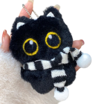 Peluche Chat Noir Kawaii 10 cm – Pendentif & Porte-Clés – Image 12