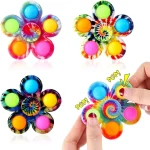 Fidget Spinner Pop It Tie-Dye – Jouet Anti-Stress pour Enfants & Adultes – Image 5