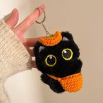 Peluche Chat Noir Kawaii – Pendentif Mignon pour Sac & Porte-Clés – Image 7