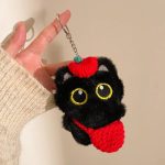 Peluche Chat Noir Kawaii – Pendentif Mignon pour Sac & Porte-Clés – Image 6
