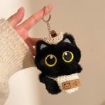 Peluche Chat Noir Kawaii – Pendentif Mignon pour Sac & Porte-Clés – Image 9