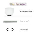 Bol chantant en cristal 8", Note B/G – Chakra au Quartz givré pour méditation et Yoga – Image 8