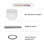 Bol chantant en cristal 8", Note B/G – Chakra au Quartz givré pour méditation et Yoga – Image 5